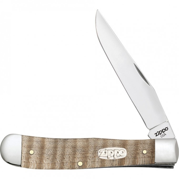 Нож перочинный ZIPPO NATURAL CURLY MAPLE WOOD TRAPPER + ЗАЖИГАЛКА 50604_207 Нож перочинный ZIPPO NATURAL CURLY MAPLE WOOD TRAPPER + ЗАЖИГАЛКА 50604_207